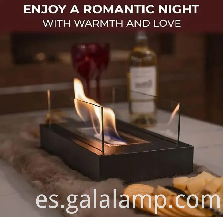 Luz de mesa de chimenea de bioetanol sin lámpara de requisito de ventilación